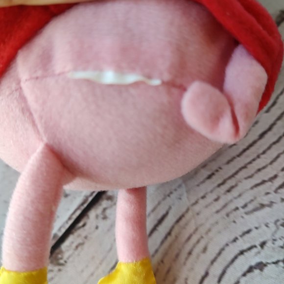 8" pink pig plush character red shirt with white duck - Picture 7 of 8